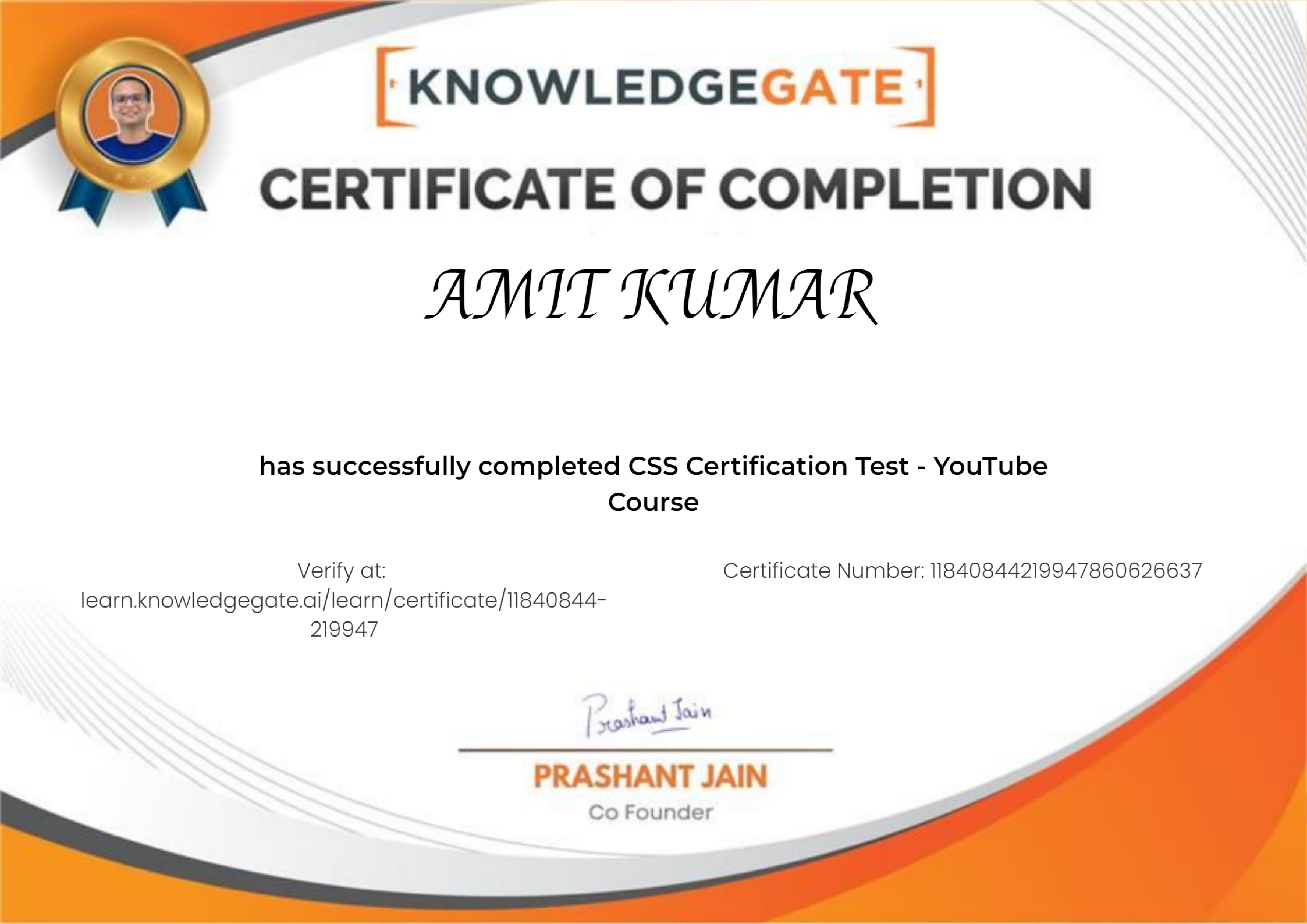 Certificate CSS